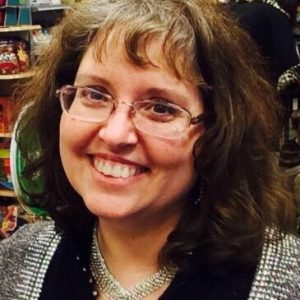 Smiling woman wearing glasses