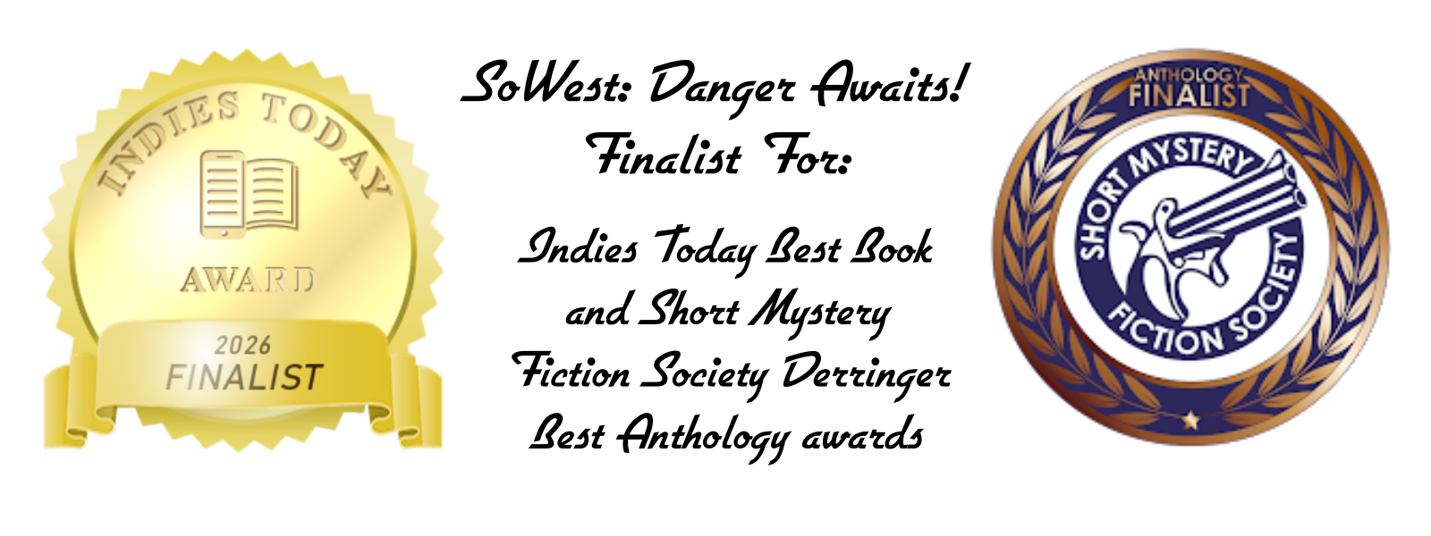 image with 2 finalist award badges and text